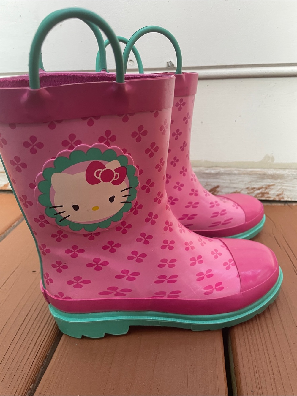 Hello Kitty Sanrio Pink Rain Boots Girls Kids Size 13/1
